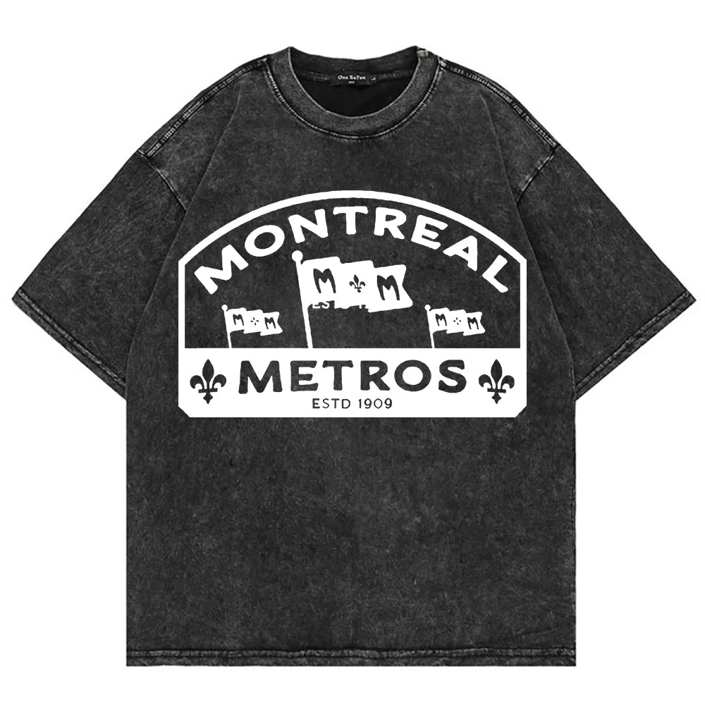 Vintage Hockey-Inspired Acid Wash Graphic T-Shirt – Retro Sports Streetwear Tee