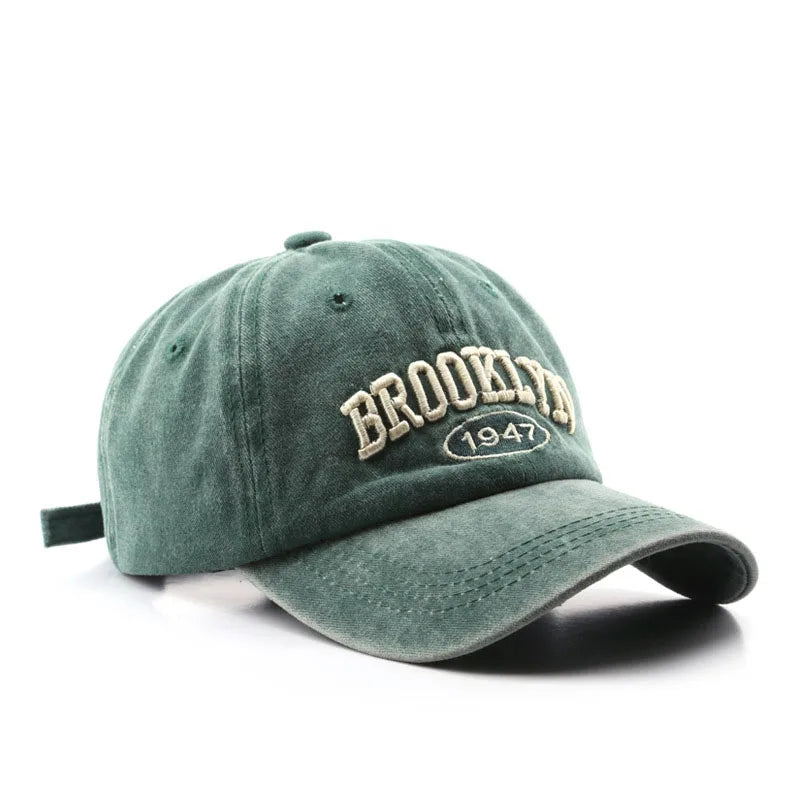 Brooklyn Embroidered Baseball Cap – Vintage Streetwear Cotton Hat