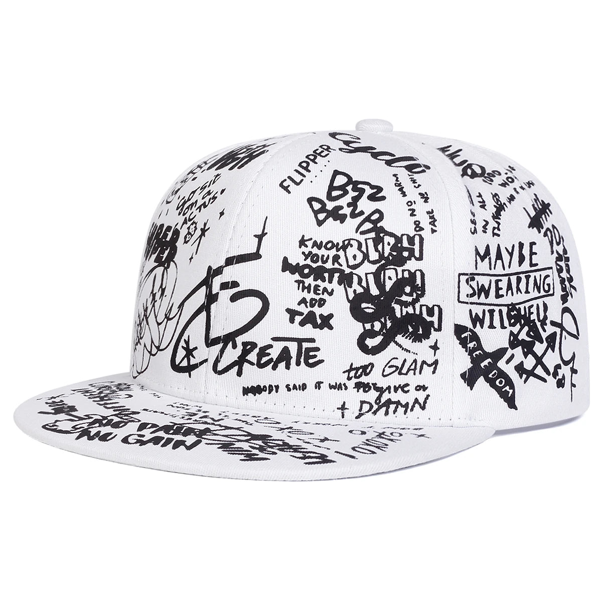 Y2K Graffiti Letter Hip-Hop Cap – Vintage Streetwear Baseball Hat