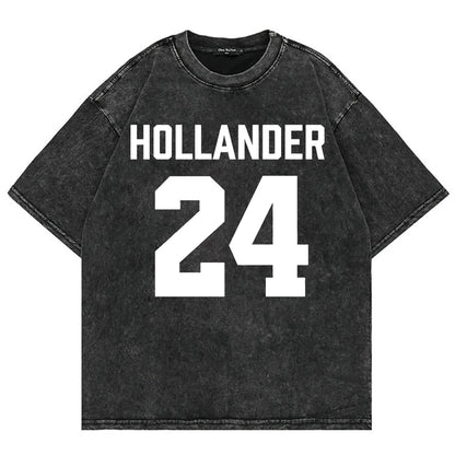 Vintage Hockey-Inspired Acid Wash Graphic T-Shirt – Retro Sports Streetwear Tee