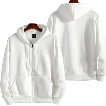 Men’s Classic Zip-Up Hoodie – Retro Minimalist Streetwear Jacket