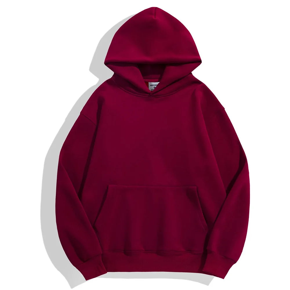 Oversized Heavyweight Hooded Sweatshirt – Minimalist Streetwear Pullover Hoodie with Premium Fleece Structure