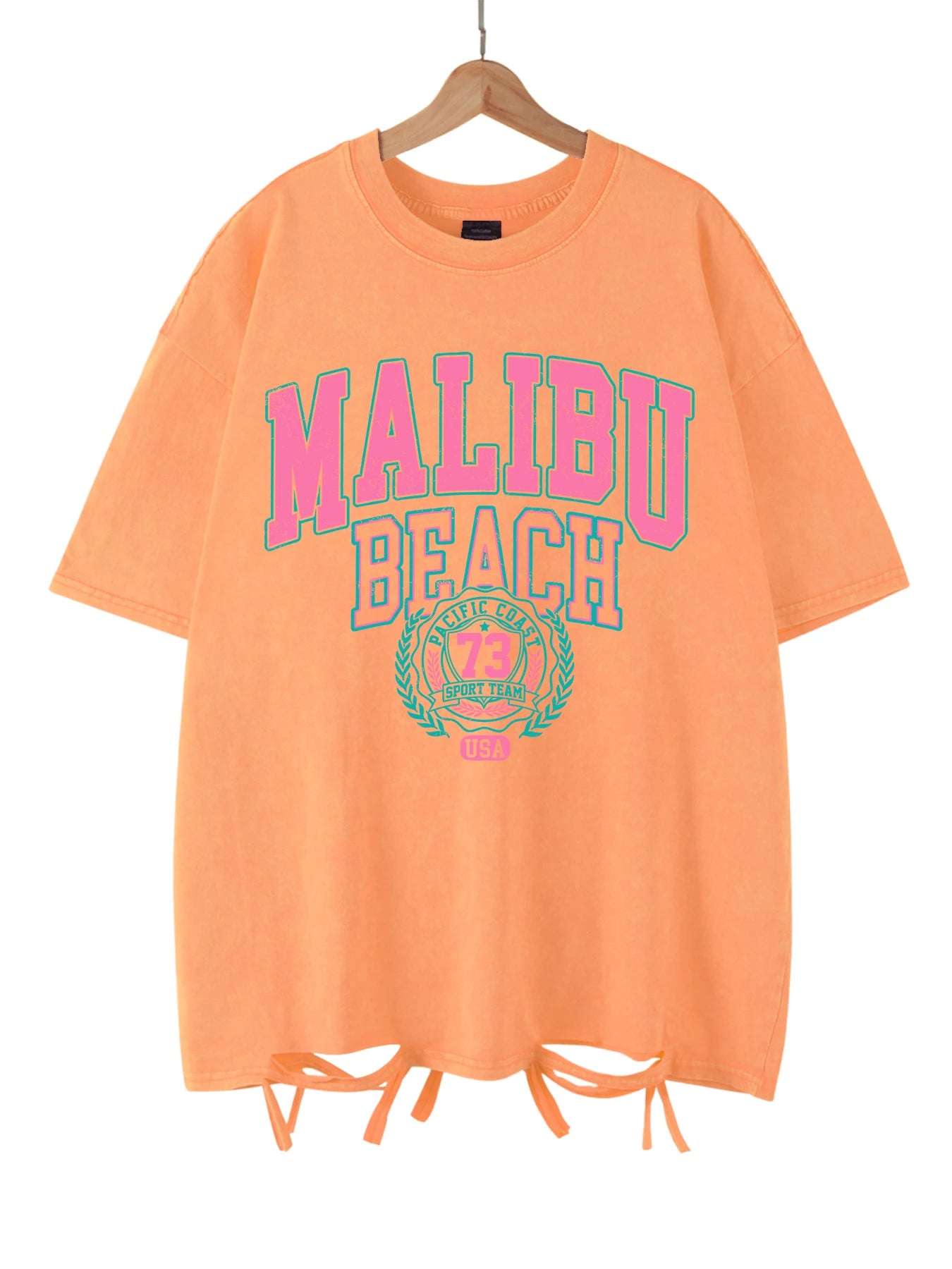 Malibu Beach Vintage Washed T-Shirt – Oversized Coastal Streetwear Tee