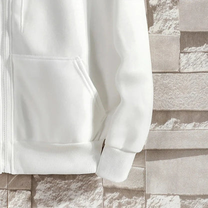 Men’s Classic Zip-Up Hoodie – Retro Minimalist Streetwear Jacket