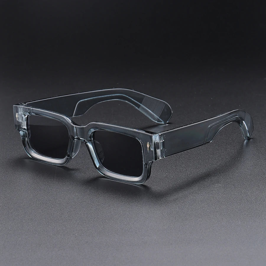Y2K Rimmed Rectangle Sunglasses – Vintage “Gangster” Streetwear Shades