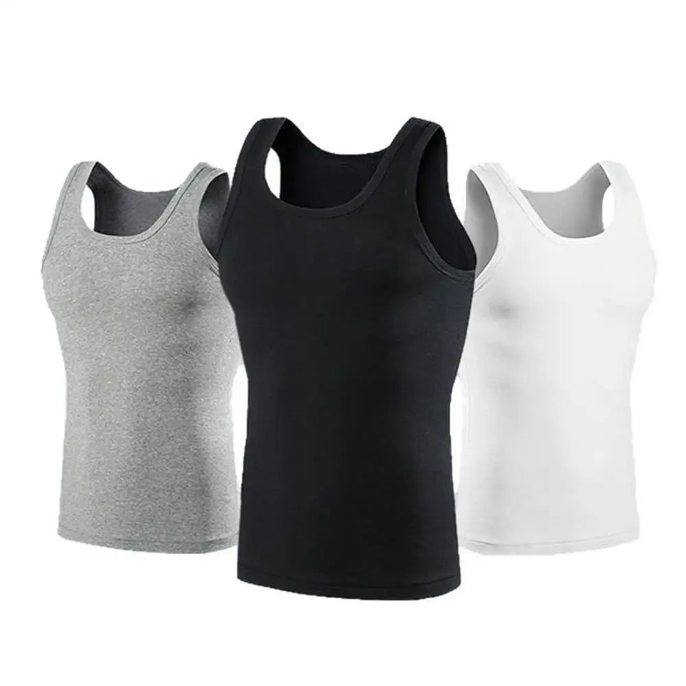 Men’s Classic Cotton Tank Top – Slim Fit Sleeveless Bodybuilding Vest