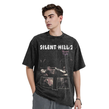 Silent Hill Graphic T-Shirt – Vintage Washed Horror Streetwear Tee