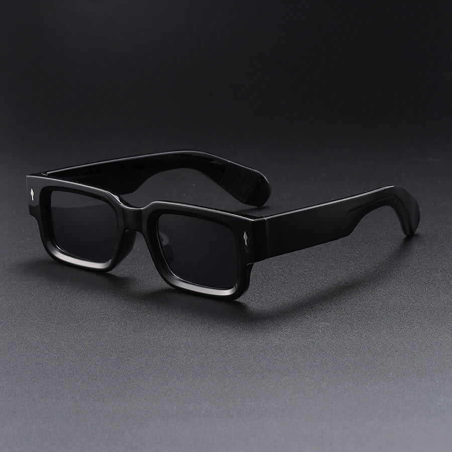 Y2K Rimmed Rectangle Sunglasses – Vintage “Gangster” Streetwear Shades