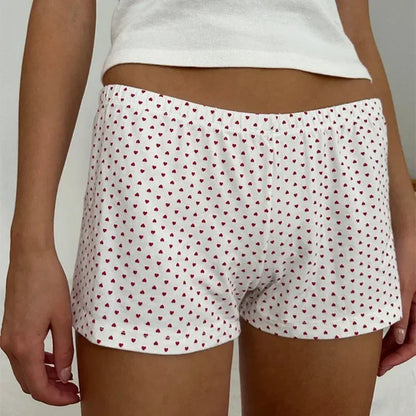 Y2K Low Waist Boxer Pajama Shorts – Vintage Cute Lounge Sleep Shorts