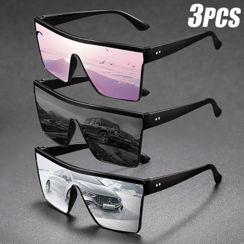 Futuristic Oversized Visor Sunglasses – Y2K Reflective “Mask” Shield Shades