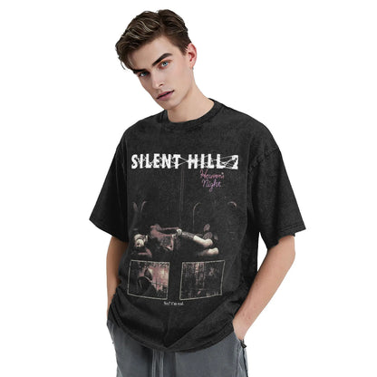 Silent Hill Graphic T-Shirt – Vintage Washed Horror Streetwear Tee