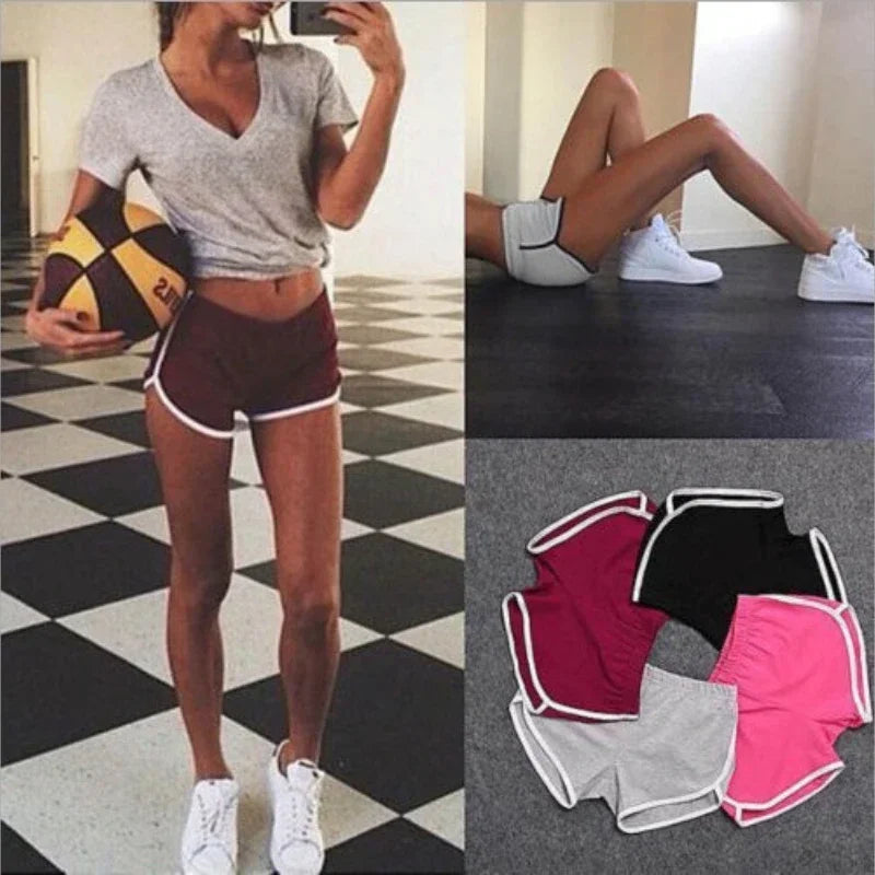 Women’s Retro Sport Hot Shorts – Slim Fit High Waist Gym & Yoga Shorts