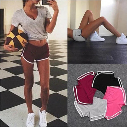 Women’s Retro Sport Hot Shorts – Slim Fit High Waist Gym & Yoga Shorts