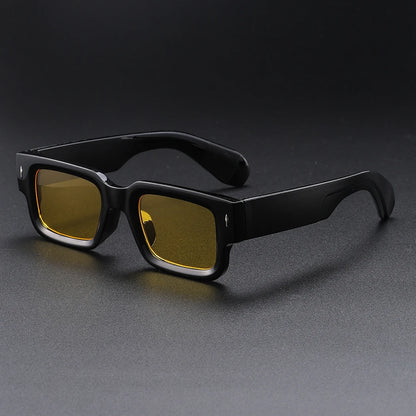 Y2K Rimmed Rectangle Sunglasses – Vintage “Gangster” Streetwear Shades