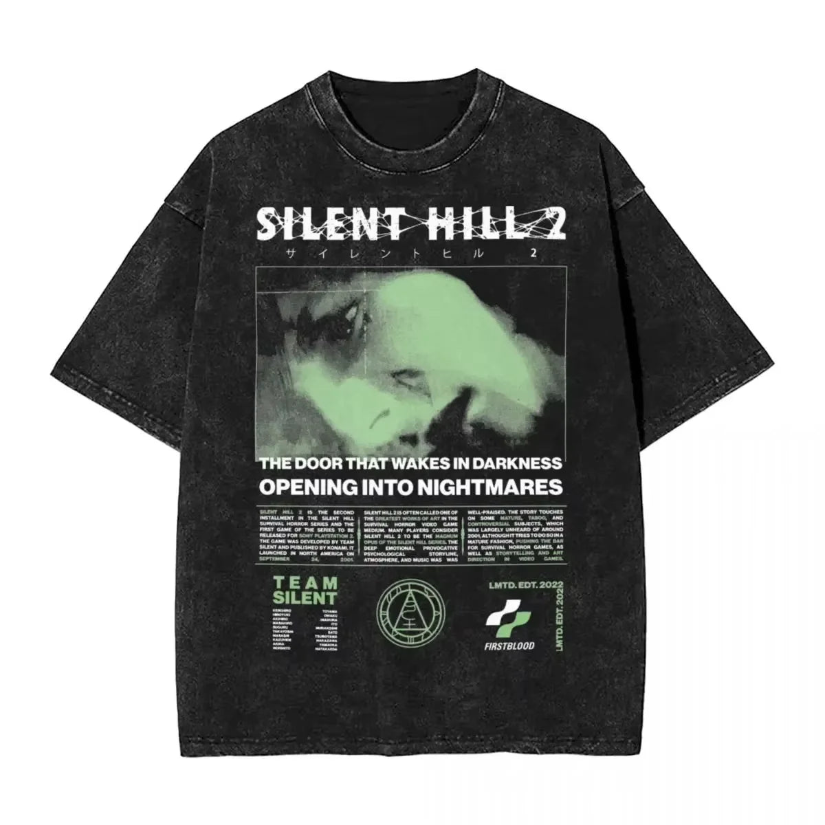 Silent Hill Graphic T-Shirt – Vintage Washed Horror Streetwear Tee