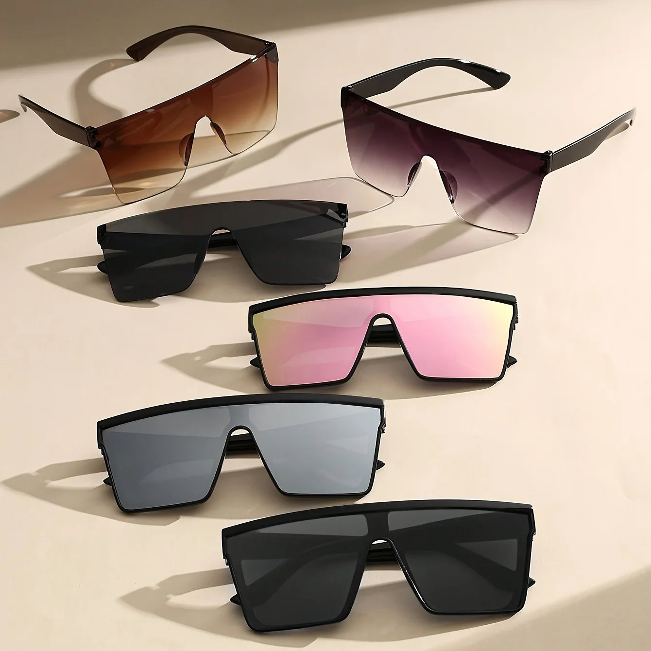 Futuristic Oversized Visor Sunglasses – Y2K Reflective “Mask” Shield Shades