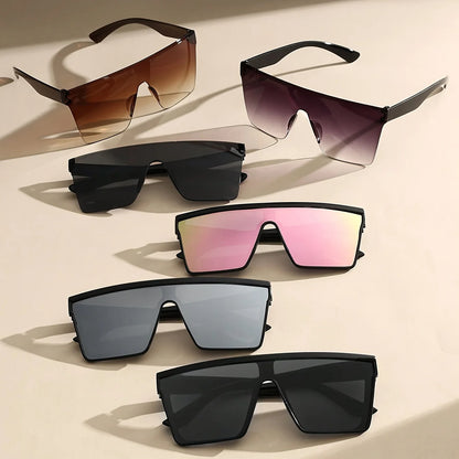 Futuristic Oversized Visor Sunglasses – Y2K Reflective “Mask” Shield Shades