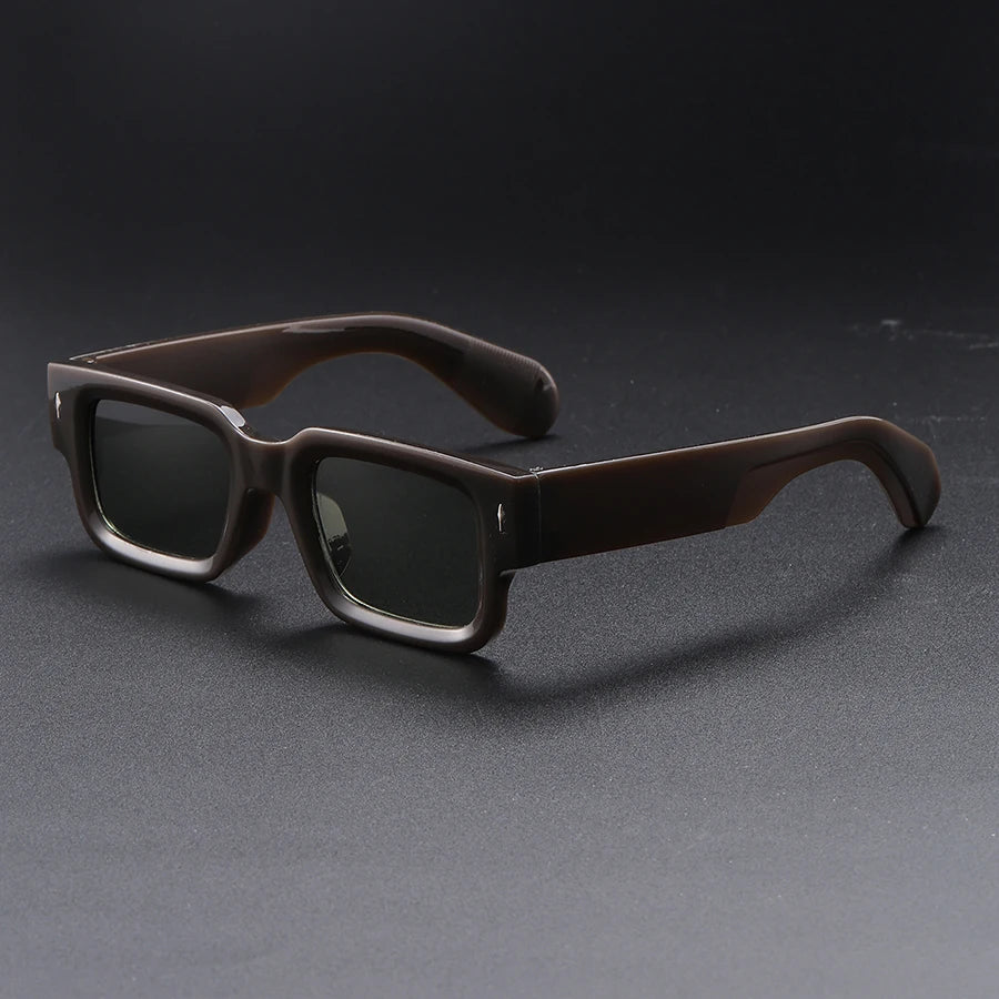 Y2K Rimmed Rectangle Sunglasses – Vintage “Gangster” Streetwear Shades