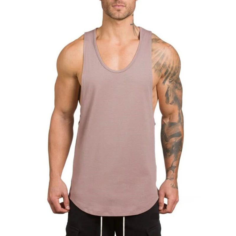 Men’s Cotton Muscle Tank Top – Lat Cut Sleeveless Gym & Training Vest