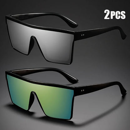 Futuristic Oversized Visor Sunglasses – Y2K Reflective “Mask” Shield Shades