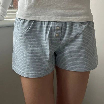 Y2K Low Waist Boxer Pajama Shorts – Vintage Cute Lounge Sleep Shorts