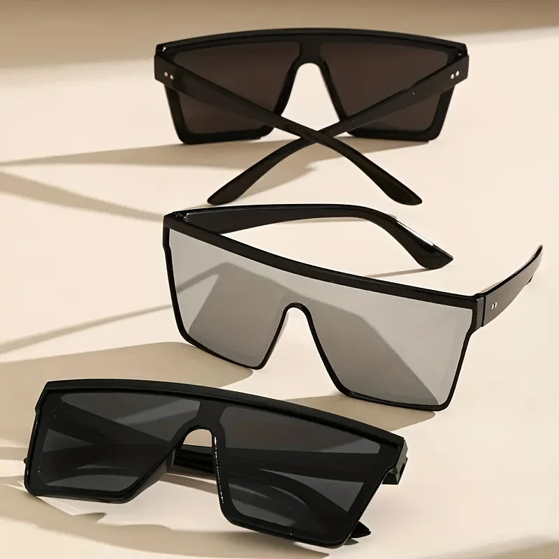 Futuristic Oversized Visor Sunglasses – Y2K Reflective “Mask” Shield Shades