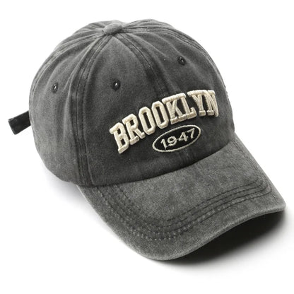 Brooklyn Embroidered Baseball Cap – Vintage Streetwear Cotton Hat