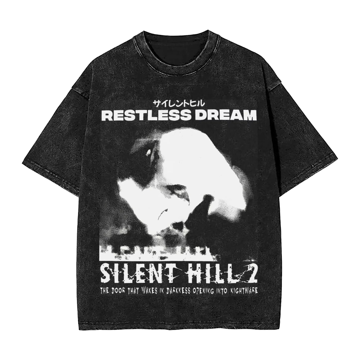 Silent Hill Graphic T-Shirt – Vintage Washed Horror Streetwear Tee