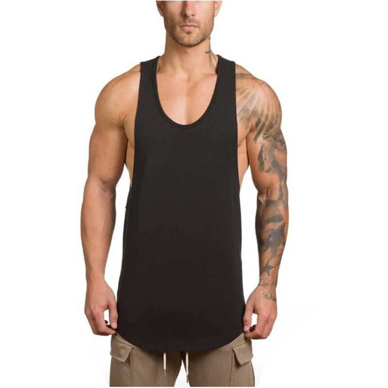 Men’s Cotton Muscle Tank Top – Lat Cut Sleeveless Gym & Training Vest