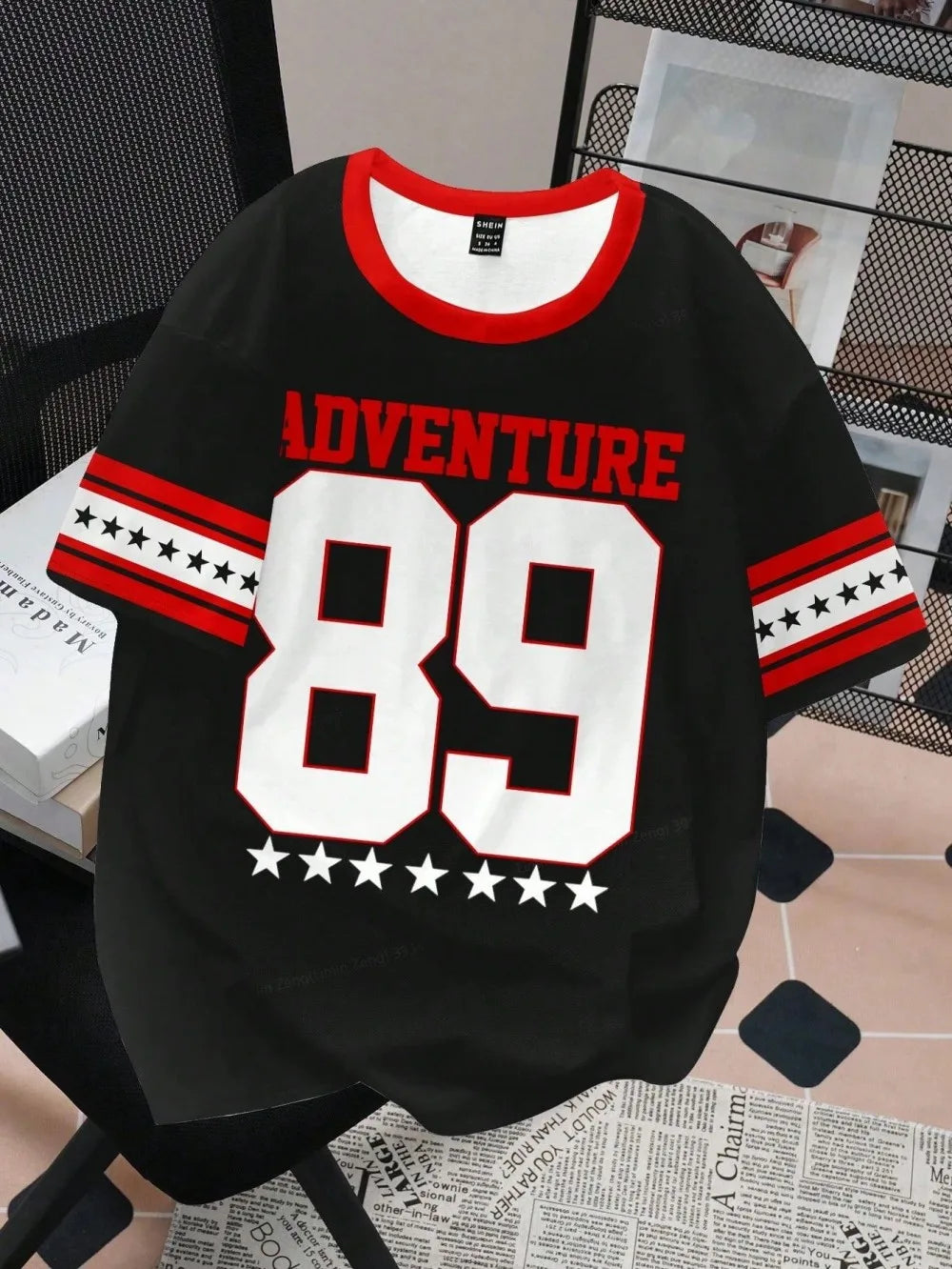Men’s Graffiti Graphic Jersey Tee – Urban Streetwear Statement T-Shirt