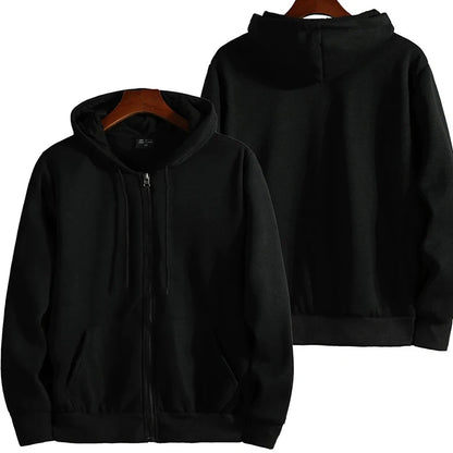 Men’s Classic Zip-Up Hoodie – Retro Minimalist Streetwear Jacket