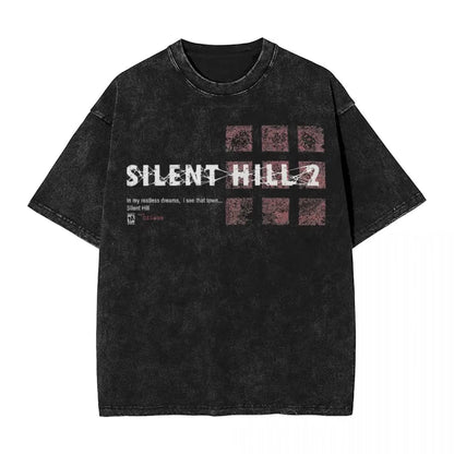 Silent Hill Graphic T-Shirt – Vintage Washed Horror Streetwear Tee