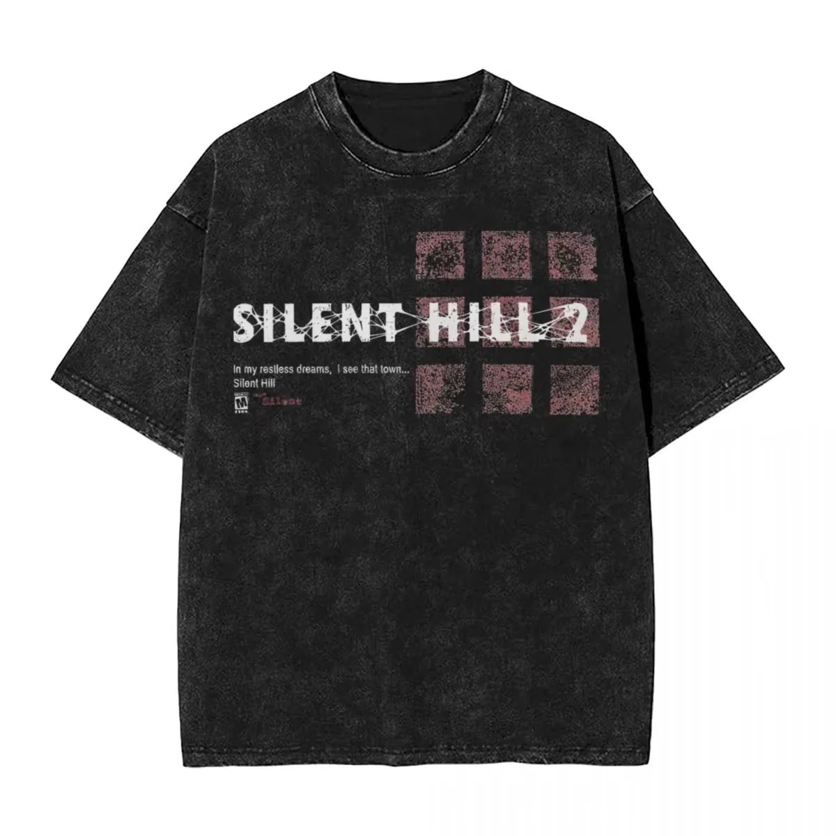 Silent Hill Graphic T-Shirt – Vintage Washed Horror Streetwear Tee