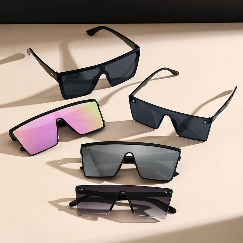 Futuristic Oversized Visor Sunglasses – Y2K Reflective “Mask” Shield Shades