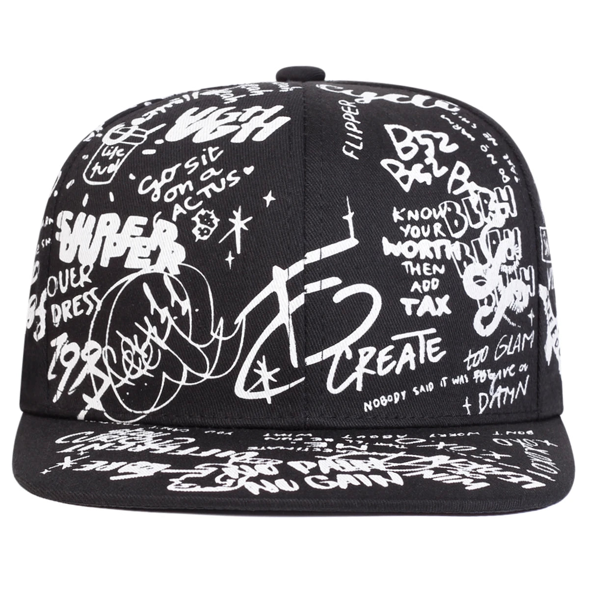 Y2K Graffiti Letter Hip-Hop Cap – Vintage Streetwear Baseball Hat