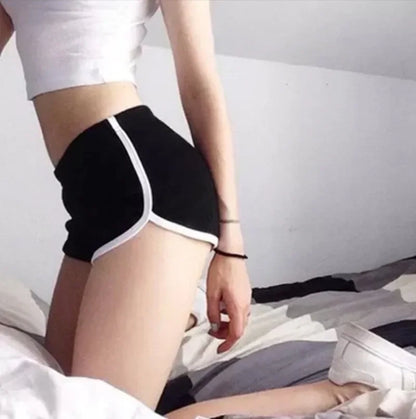 Women’s Retro Sport Hot Shorts – Slim Fit High Waist Gym & Yoga Shorts
