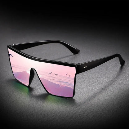 Futuristic Oversized Visor Sunglasses – Y2K Reflective “Mask” Shield Shades