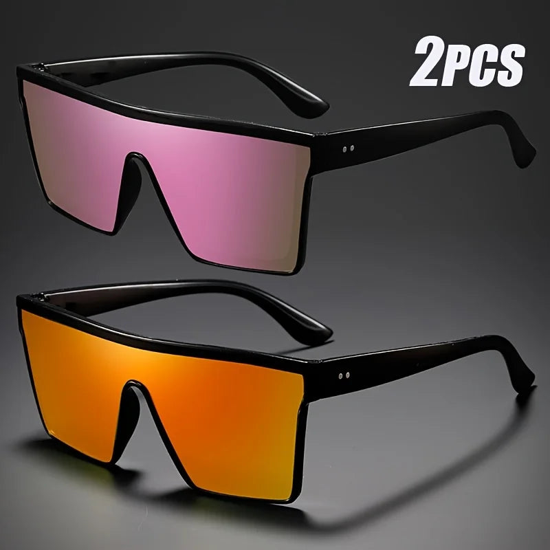 Futuristic Oversized Visor Sunglasses – Y2K Reflective “Mask” Shield Shades