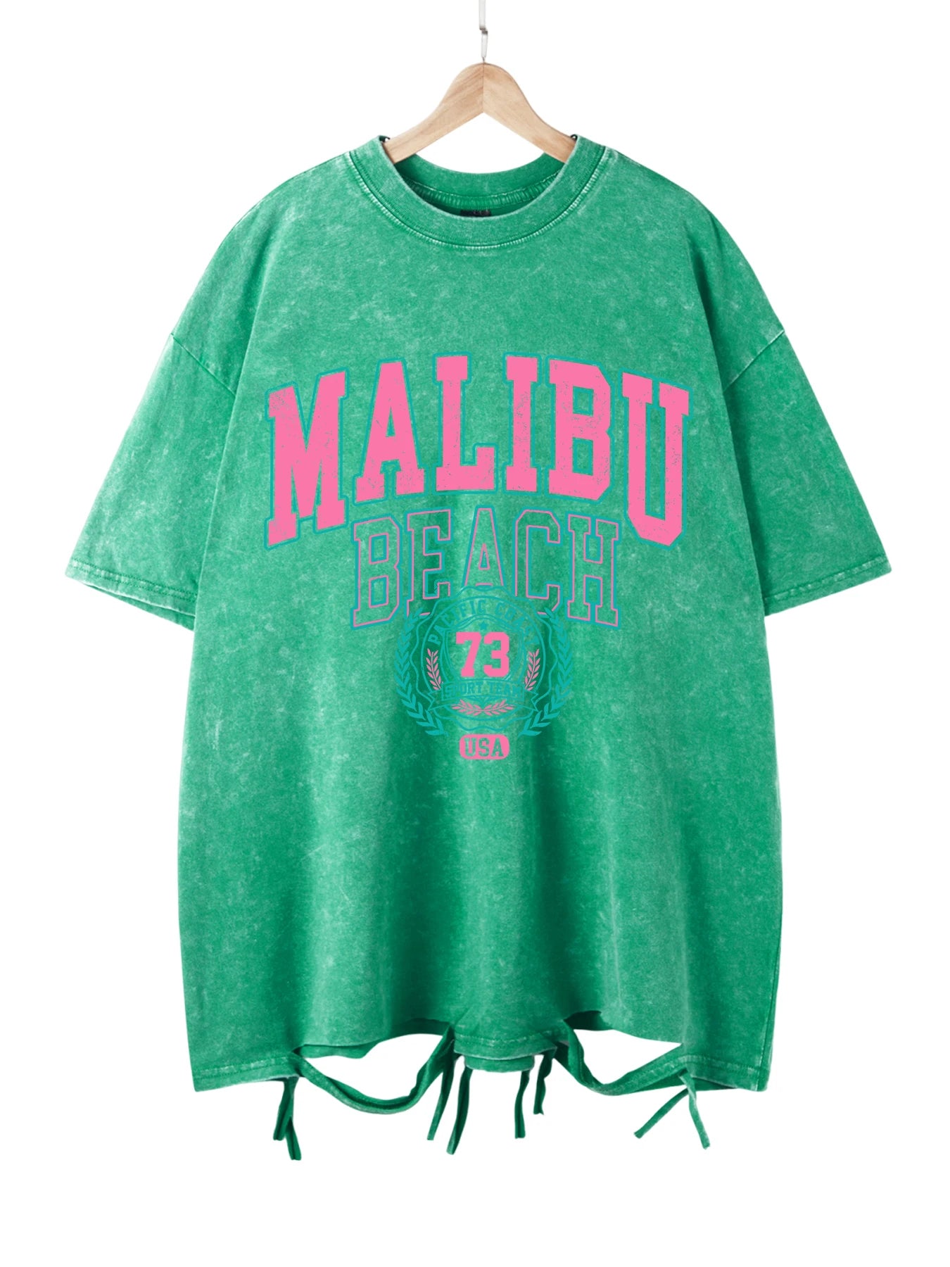 Malibu Beach Vintage Washed T-Shirt – Oversized Coastal Streetwear Tee