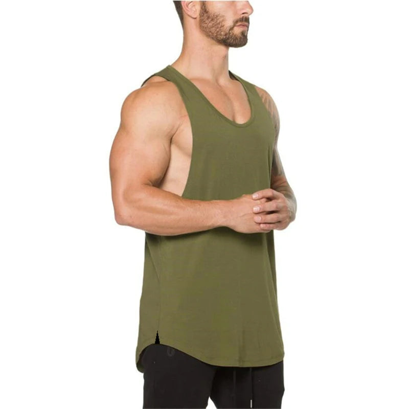 Men’s Cotton Muscle Tank Top – Lat Cut Sleeveless Gym & Training Vest