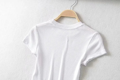 Women’s Sculpted Crop T-Shirt – Minimal Slim Fit Stretch Tee