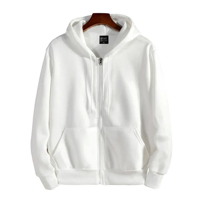 Men’s Classic Zip-Up Hoodie – Retro Minimalist Streetwear Jacket