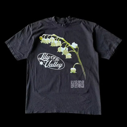 Y2K Kawaii Peach Blossom Graphic Tee – Harajuku Vintage Goth Streetwear T-Shirt