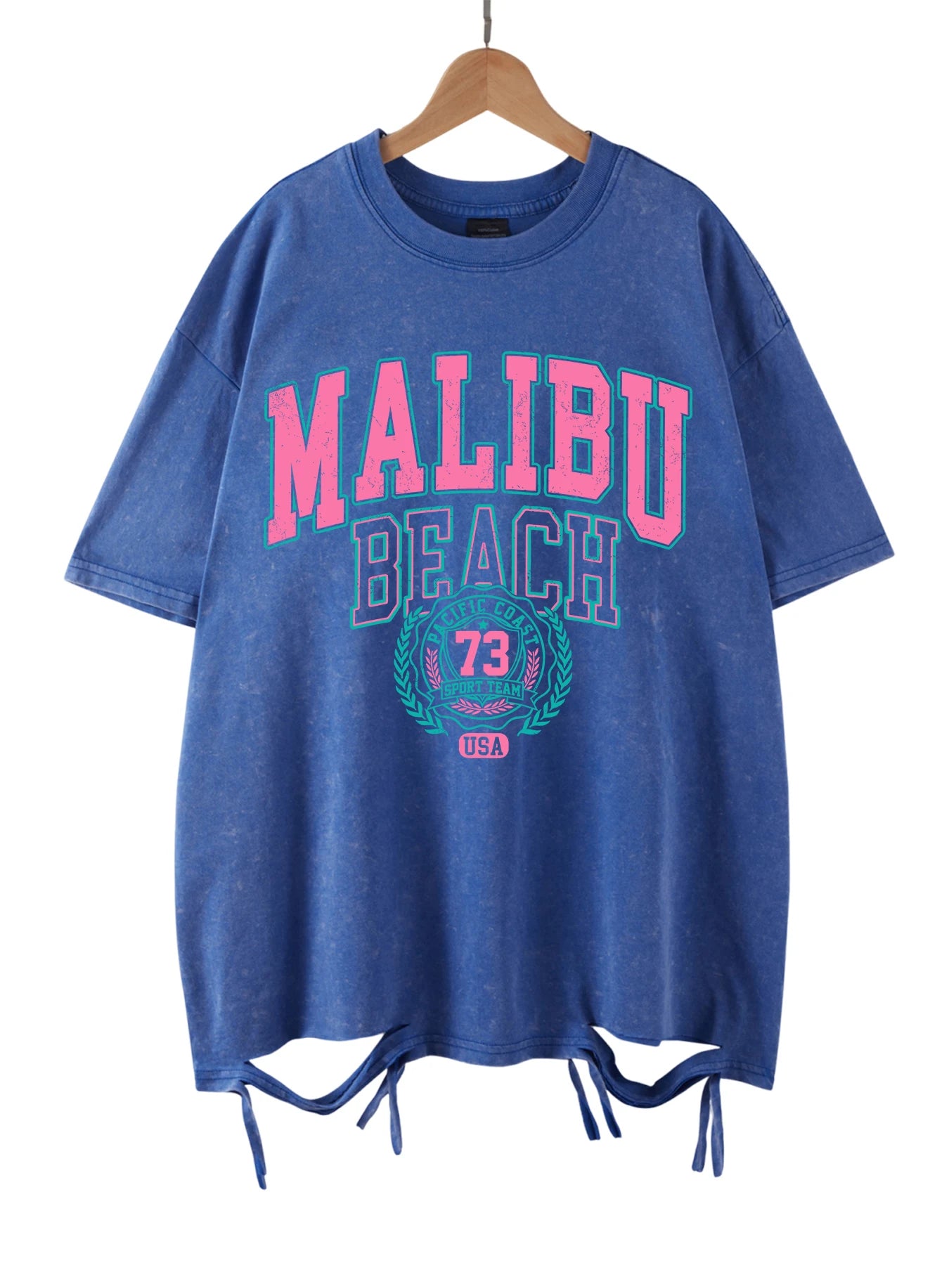 Malibu Beach Vintage Washed T-Shirt – Oversized Coastal Streetwear Tee