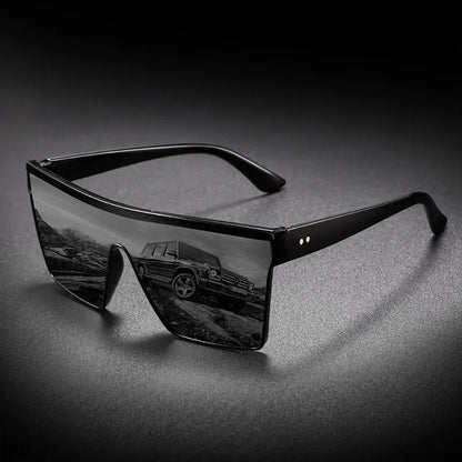 Futuristic Oversized Visor Sunglasses – Y2K Reflective “Mask” Shield Shades
