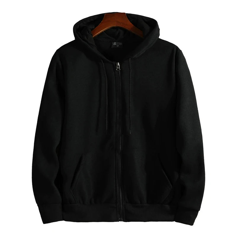 Men’s Classic Zip-Up Hoodie – Retro Minimalist Streetwear Jacket