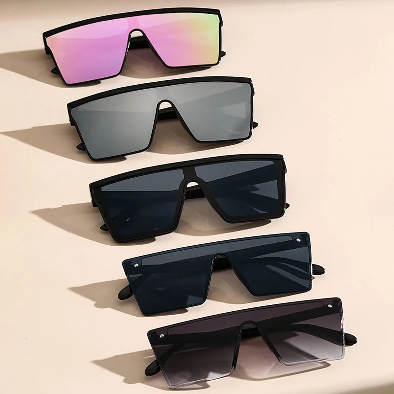 Futuristic Oversized Visor Sunglasses – Y2K Reflective “Mask” Shield Shades
