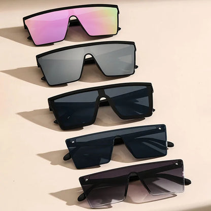 Futuristic Oversized Visor Sunglasses – Y2K Reflective “Mask” Shield Shades