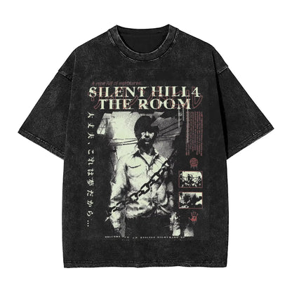 Silent Hill Graphic T-Shirt – Vintage Washed Horror Streetwear Tee