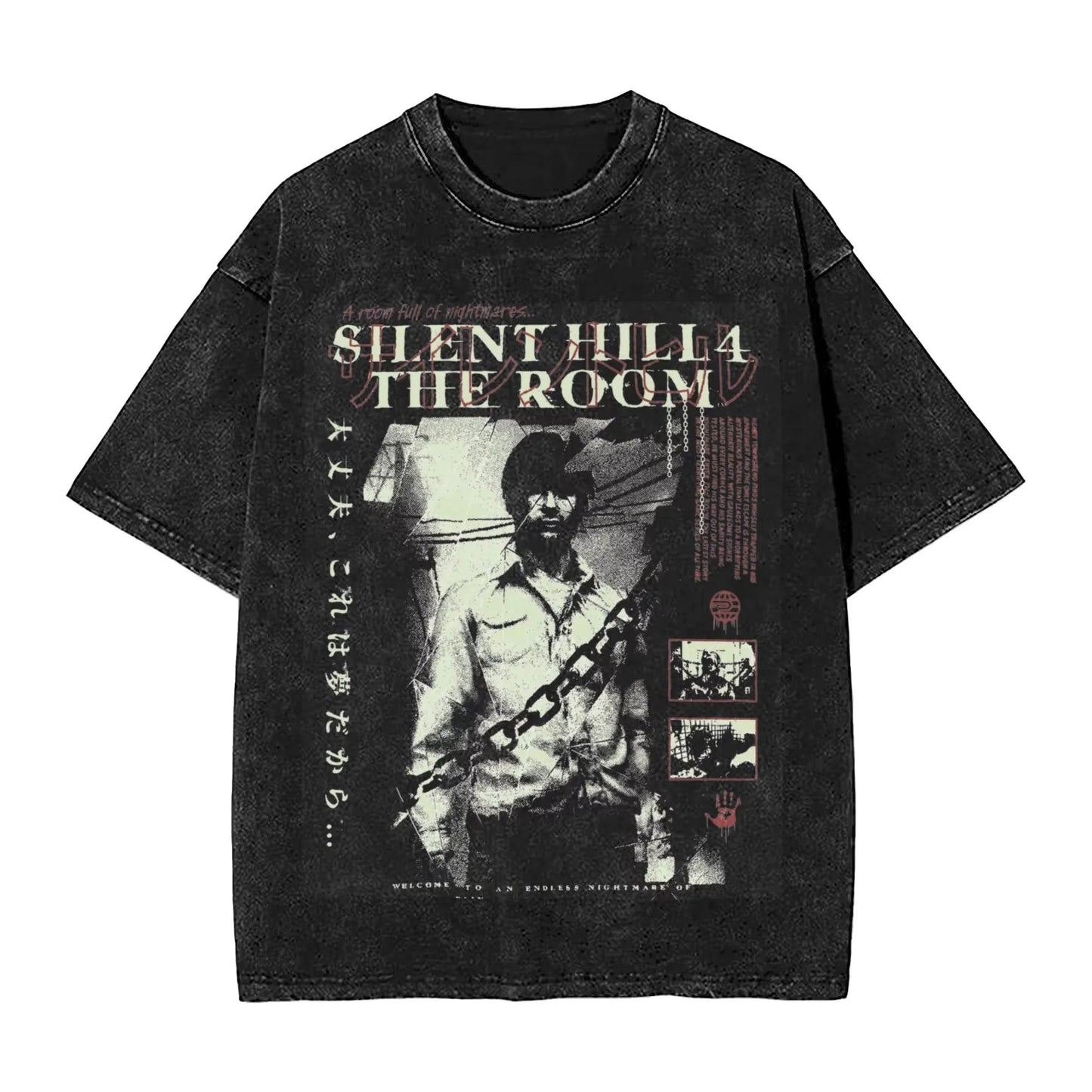 Silent Hill Graphic T-Shirt – Vintage Washed Horror Streetwear Tee